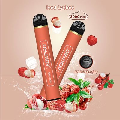 凍らされたLychee 3000のパフのVapeのペン使い捨て可能なEのCigニコチン無し1.2Ohm