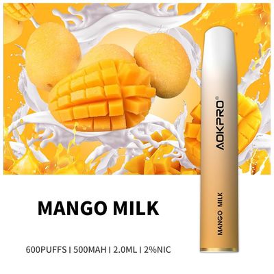 500mAhマンゴのミルク600はVapeの使い捨て可能な堅いプラスチック事前に入力されたポッドVape吹く