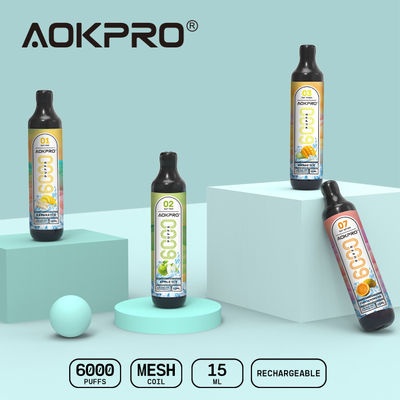 600mAh再充電可能な6000のパフの使い捨て可能なVapeの副オーム タンク15ml目に見えるEjuice