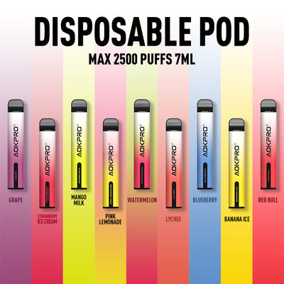 850mah 2500は使い捨て可能なVapeのペンのニコチン2% 3% 5%吹く