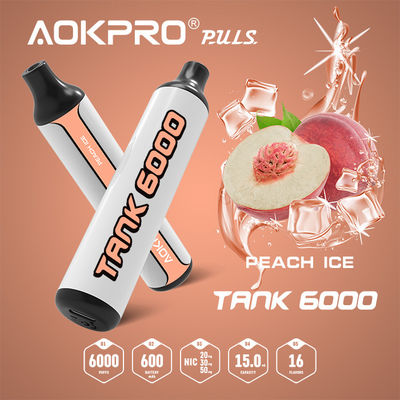 15mlモモの氷の使い捨て可能な電子Vapeのペン50mg 6000のパフ