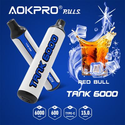 20mgパフ棒SS PCTG再充電可能で使い捨て可能なVapeペン装置6000パフ