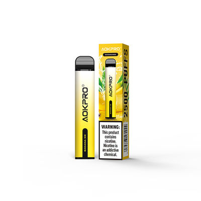 バナナの氷の味850mAhの網のコイルの使い捨て可能な2500パフのVape 2% Nicの塩