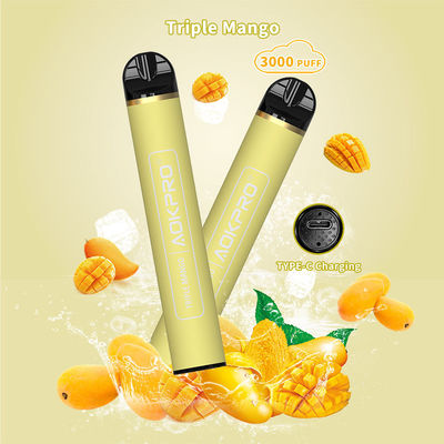 8ml Eliquid 3000のパフ棒箱600mAh RechargebleのマンゴはVapeに風味を付けた