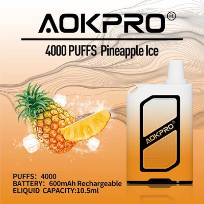 AOKPRO 15mlはエルフ棒50mgニコチンのVape 4000のパフを事前に入力した