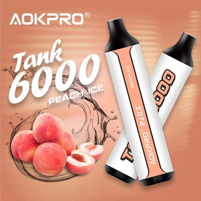 ステンレス鋼の6000パフの使い捨て可能なVape 15mlのモモの氷Eのタバコ