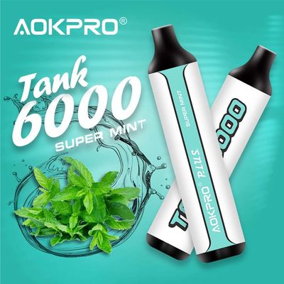 AOKPROの網のコイル6000のパフの使い捨て可能なVape USB-C Vapeのペン600mAh